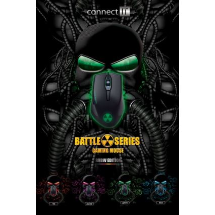 CONNECT IT CI-1128 - LED žični gejmerski miš 1000/1200/1600/3200 DPI crna