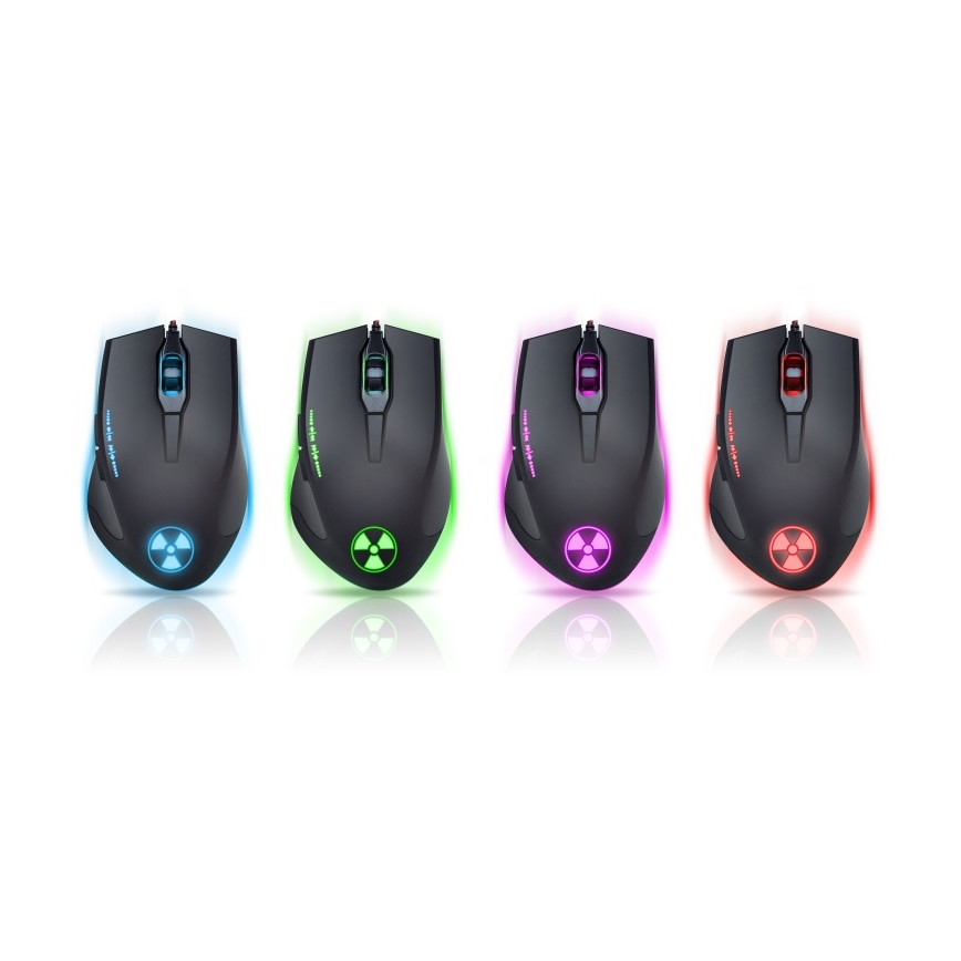 CONNECT IT CI-1128 - LED žični gejmerski miš 1000/1200/1600/3200 DPI crna