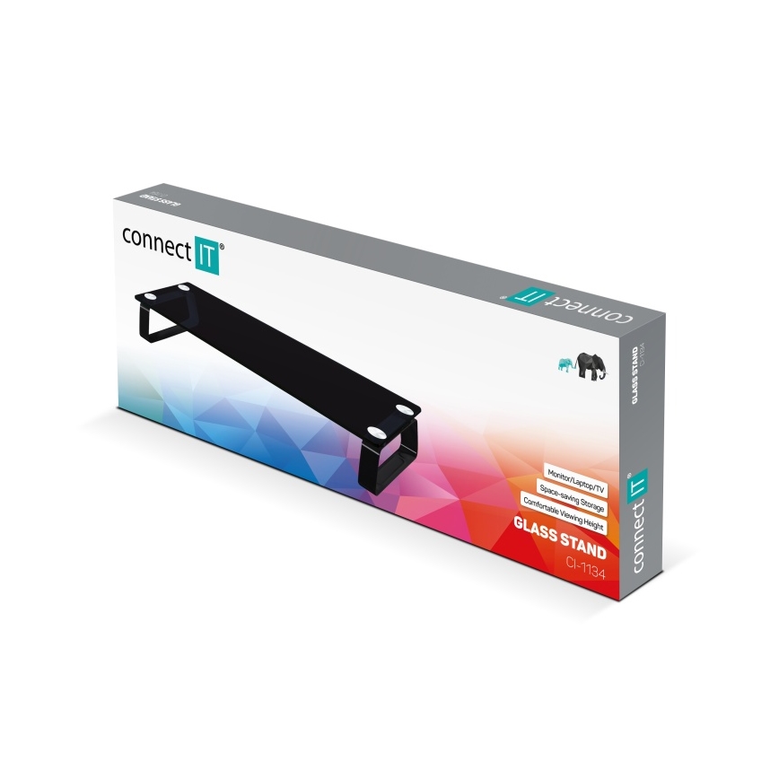 CONNECT IT CI-1134 - Multifunkcionalni stakleni stalak, crne boje