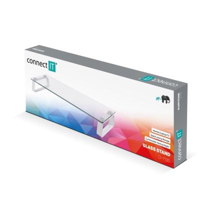 CONNECT IT CI-1135 - Višenamensko stakleno postolje prozirno/belo