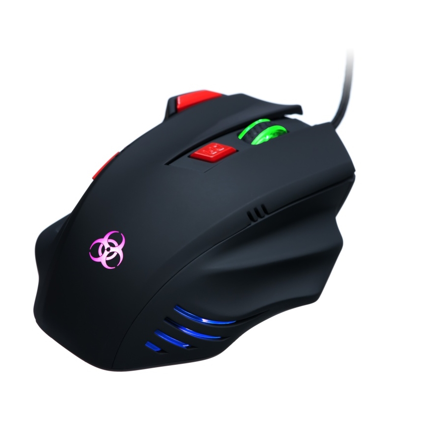 CONNECT IT CI-191 - LED žičani gejmerski miš 800/1600/2400/3200 DPI crna