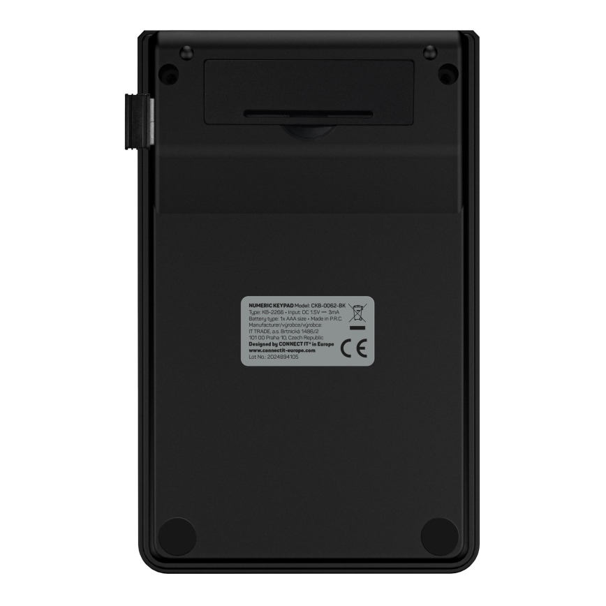 CONNECT IT CKB-0062-BK - Bežična numerička tastatura 1xAAA crna