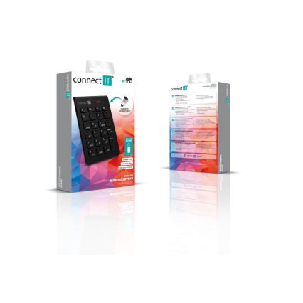 CONNECT IT CKB-0062-BK - Bežična numerička tastatura 1xAAA crna