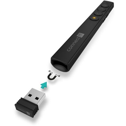 CONNECT IT CLP-2050-BK - Bežični prezenter sa laserskim pokazivačem 1xAAA