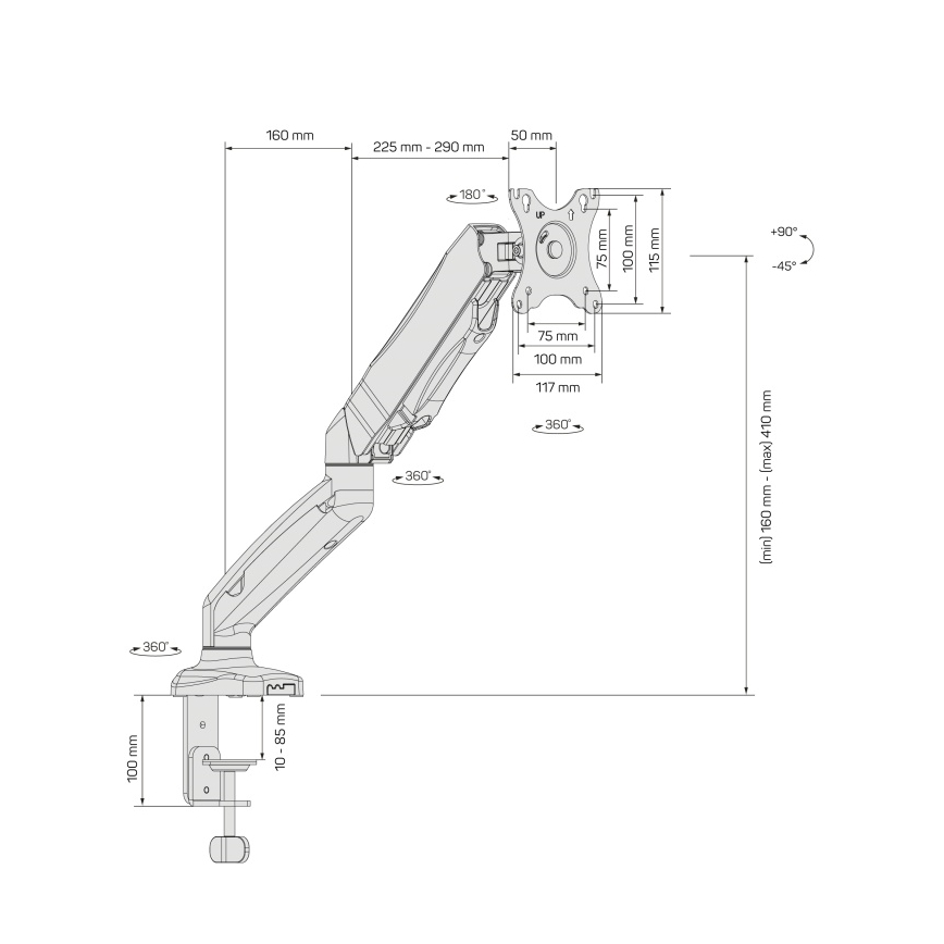 CONNECT IT CMF-3107-BK - Univerzalni nosač za monitor 13-32” crne boje