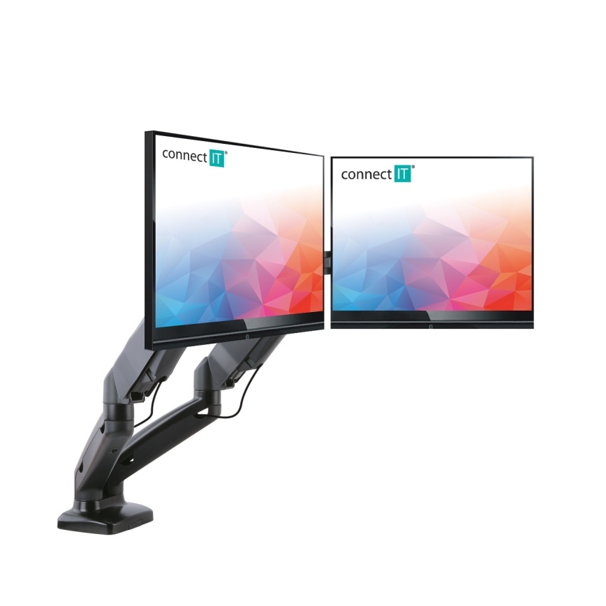 CONNECT IT CMF-3207-BK - Univerzalni nosač za 2 monitora 13-27” crne boje