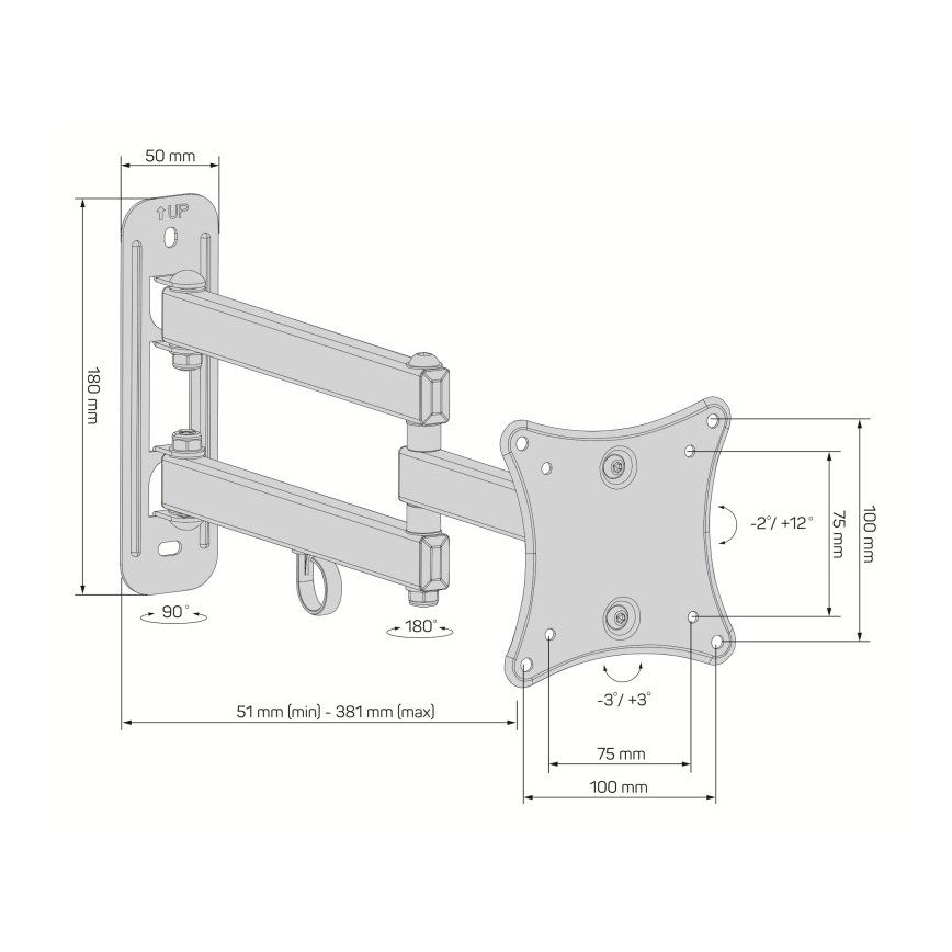 CONNECT IT CMH-2010-BK - Zidni nosač za TV 13-27” crni
