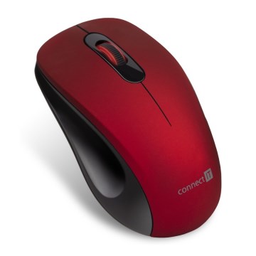 CONNECT IT CMO-2230-RD - Bežični tihi miš MUTE 1200 DPI 1xAA crna/crvena