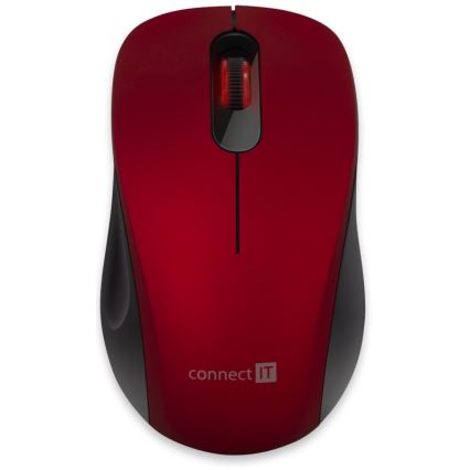 CONNECT IT CMO-2230-RD - Bežični tihi miš MUTE 1200 DPI 1xAA crna/crvena