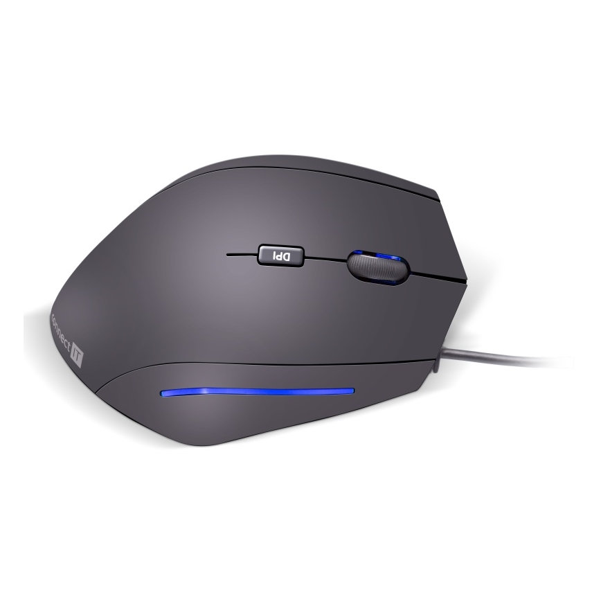 CONNECT IT CMO-2500-BK - Ergonomski žični miš Verti Wire 1000/1600 DPI crni