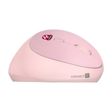 CONNECT IT CMO-2600-PK - Ergonomski bežični miš 800/1200/1600 DPI 1xAA ružičasti