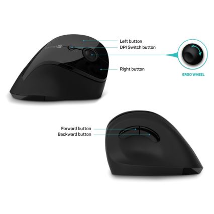 CONNECT IT CMO-2700-BK - Ergonomski bežični miš sa podesivim DPI 800/1200/1600, napajanje 1x AA, crne boje