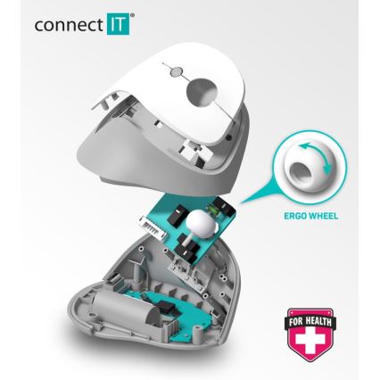 CONNECT IT CMO-2700-WH - Ergonomski bežični miš 800/1200/1600 DPI 1xAA beli