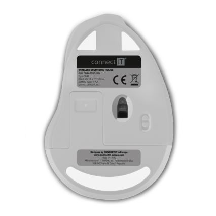 CONNECT IT CMO-2700-WH - Ergonomski bežični miš 800/1200/1600 DPI 1xAA beli