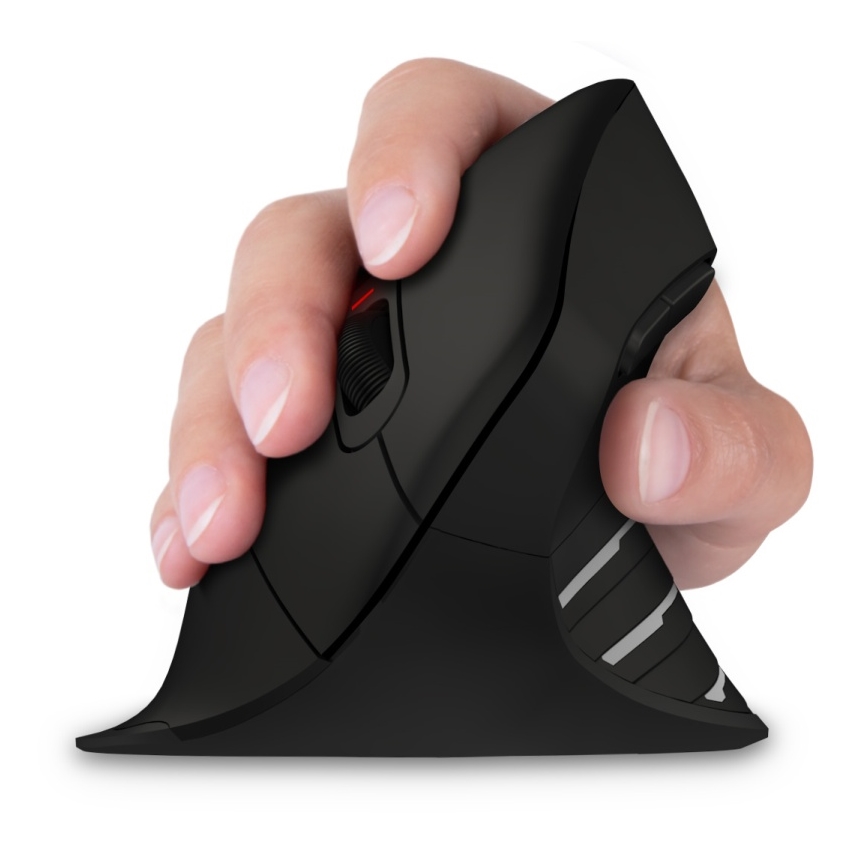 CONNECT IT CMO-2880-BK - Ergonomski bežični miš Verti TriMode 1000/1600/2400 DPI 2xAAA crna