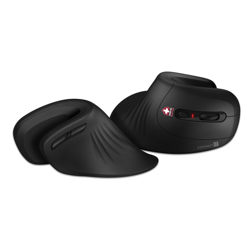CONNECT IT CMO-2900-BK - Ergonomski bežični miš, 800/1200/1600 DPI, napajanje 1xAA, crna