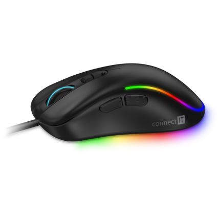 CONNECT IT CMO-3589-BK - LED RGB žični gejmerski miš 200-7200 DPI crna