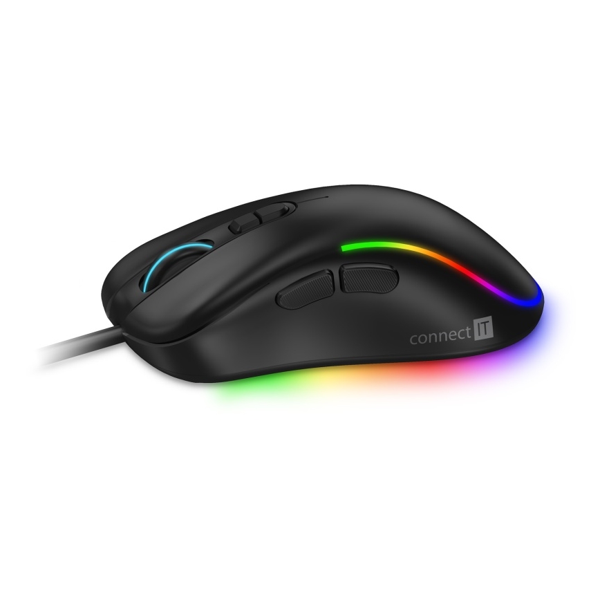 CONNECT IT CMO-3589-BK - LED RGB žični gejmerski miš 200-7200 DPI crna