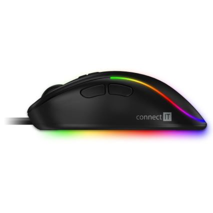 CONNECT IT CMO-3589-BK - LED RGB žični gejmerski miš 200-7200 DPI crna