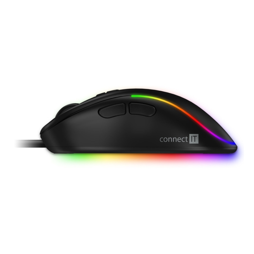 CONNECT IT CMO-3589-BK - LED RGB žični gejmerski miš 200-7200 DPI crna