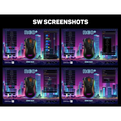 CONNECT IT CMO-3591-BK - LED RGB žični gejmerski miš 500-7200 DPI crna