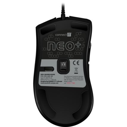 CONNECT IT CMO-3591-BK - LED RGB žični gejmerski miš 500-7200 DPI crna