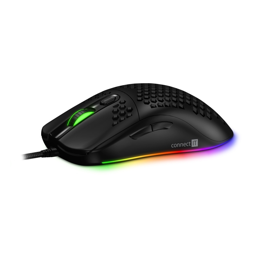 CONNECT IT CMO-5511-BK - LED RGB žični gejmerski miš 200-12800 DPI crne boje