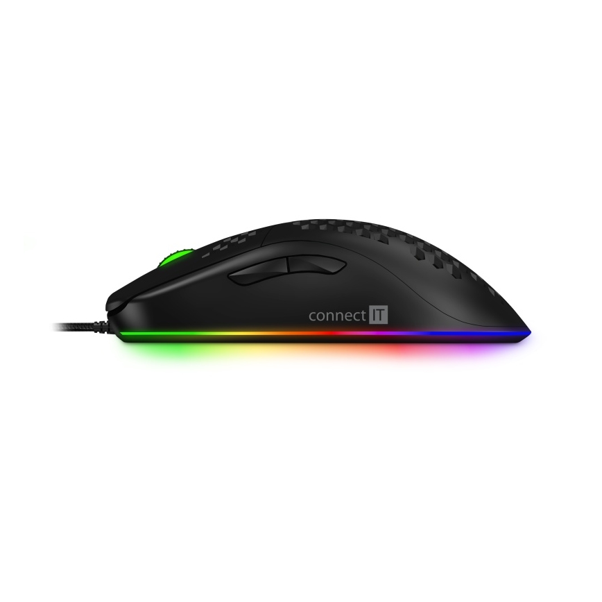 CONNECT IT CMO-5511-BK - LED RGB žični gejmerski miš 200-12800 DPI crne boje