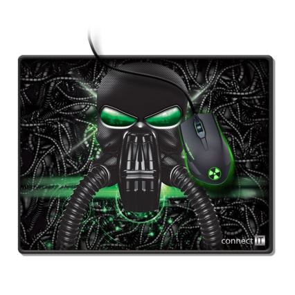 CONNECT IT CMP-1100-SM - Podloga za miš 32x24,5 cm crna/zelena