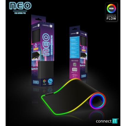CONNECT IT CMP-3100-LG - LED RGB gejmerska podloga za tastaturu i miša 80x30 cm crna