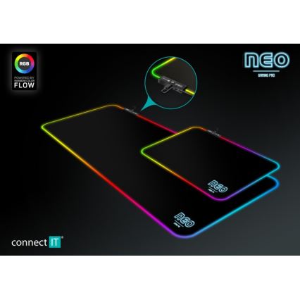 CONNECT IT CMP-3100-SM - LED RGB gejmerska podloga za miš 32x24,5 cm crna