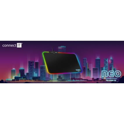 CONNECT IT CMP-3100-SM - LED RGB gejmerska podloga za miš 32x24,5 cm crna