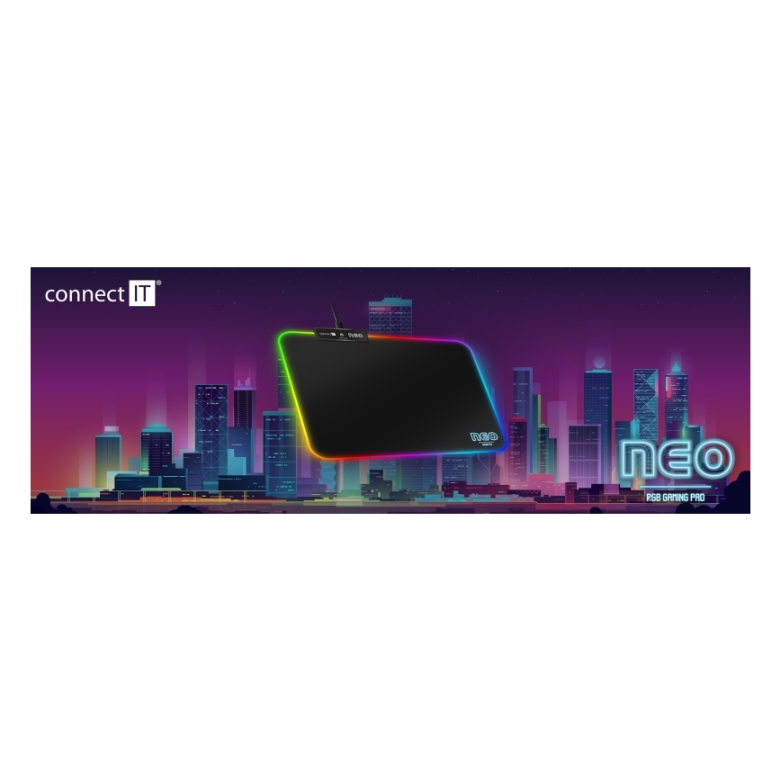 CONNECT IT CMP-3100-SM - LED RGB gejmerska podloga za miš 32x24,5 cm crna