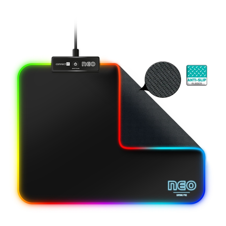 CONNECT IT CMP-3100-SM - LED RGB gejmerska podloga za miš 32x24,5 cm crna