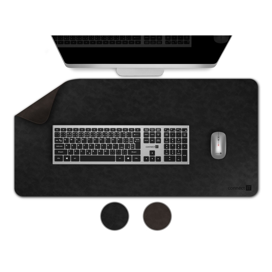 CONNECT IT CMP-4030-LG - Dvostrana podloga za tastaturu i miša 90x40 cm crna/braon