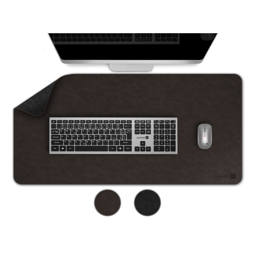 CONNECT IT CMP-4030-LG - Dvostrana podloga za tastaturu i miša 90x40 cm crna/braon