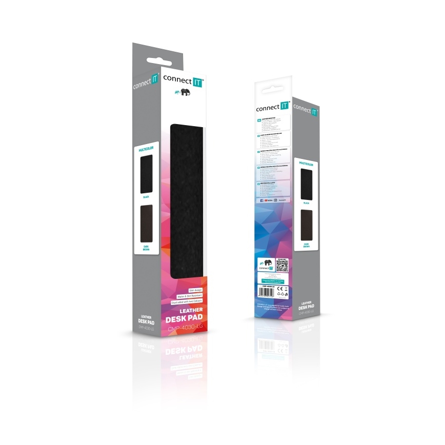 CONNECT IT CMP-4030-LG - Dvostrana podloga za tastaturu i miša 90x40 cm crna/braon
