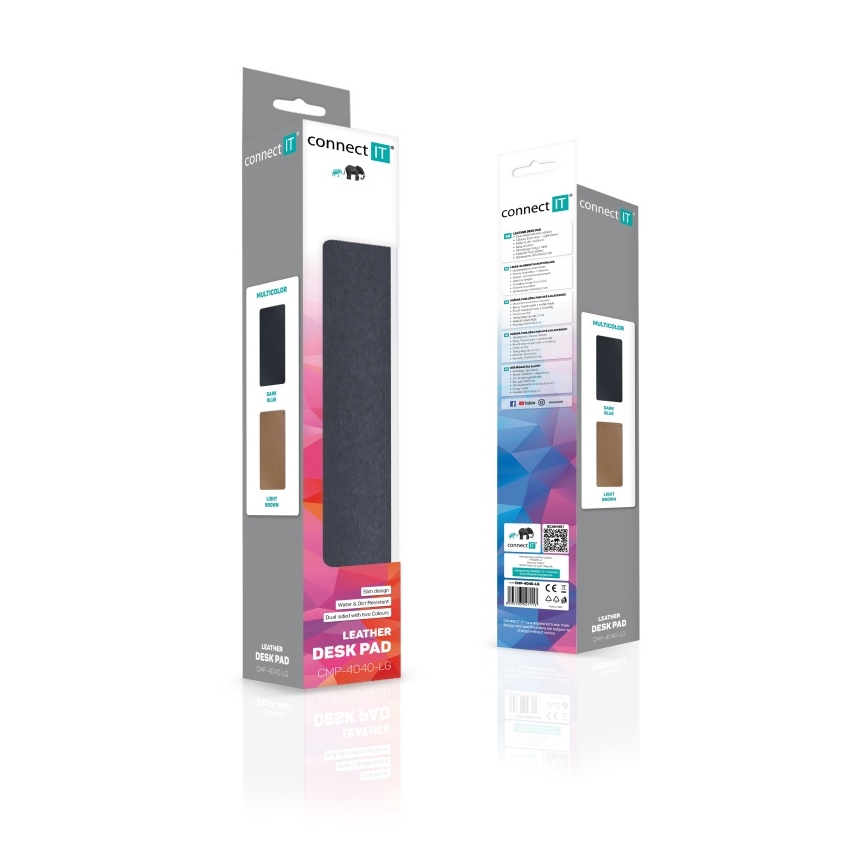CONNECT IT CMP-4040-LG - Dvostrana podloga za tastaturu i miš 90x40 cm plava/braon