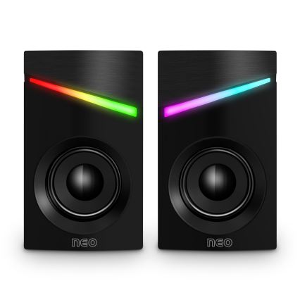 CONNECT IT CSP-1100-BK - SET 2x LED RGB gejmerskih zvučnika 6W/5V, crna