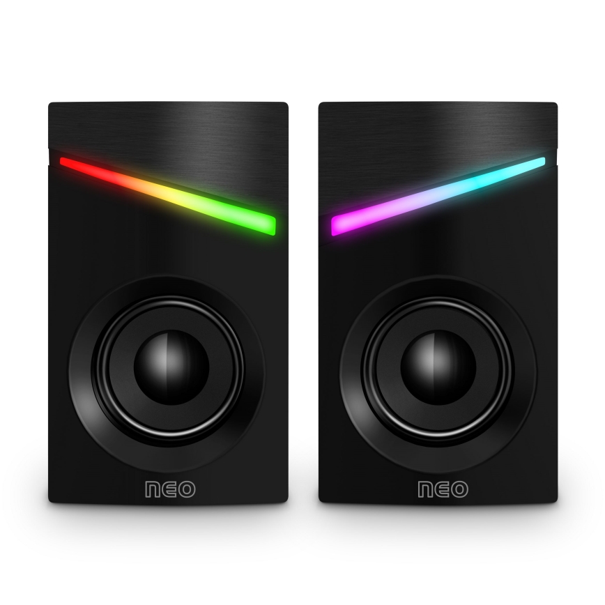 CONNECT IT CSP-1100-BK - SET 2x LED RGB gejmerskih zvučnika 6W/5V, crna