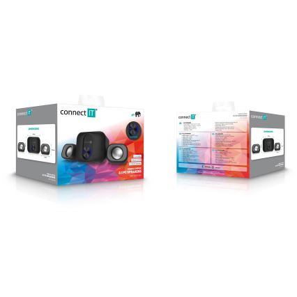 CONNECT IT CSP-2100-BK - LED set zvučnika sa subwooferom 11W/5V, crne boje