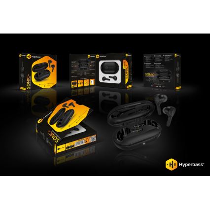 CONNECT IT HEP-5300-BK - Bežične slušalice sa mikrofonom, 300 mAh + 2x 35 mAh, crne