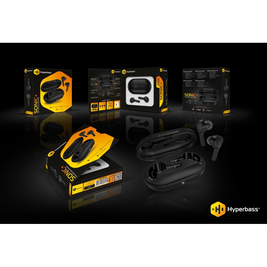 CONNECT IT HEP-5300-BK - Bežične slušalice sa mikrofonom, 300 mAh + 2x 35 mAh, crne