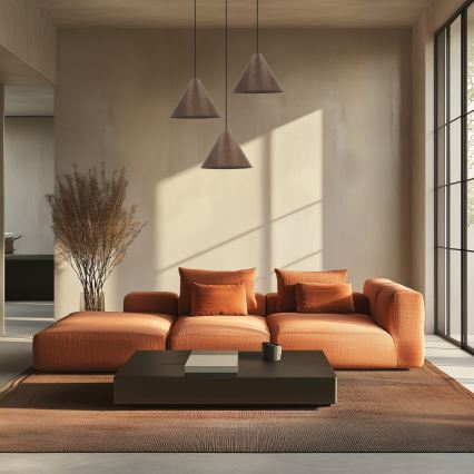 CONO luster na sajli 1xE27/40W/230V mahagoni furnir