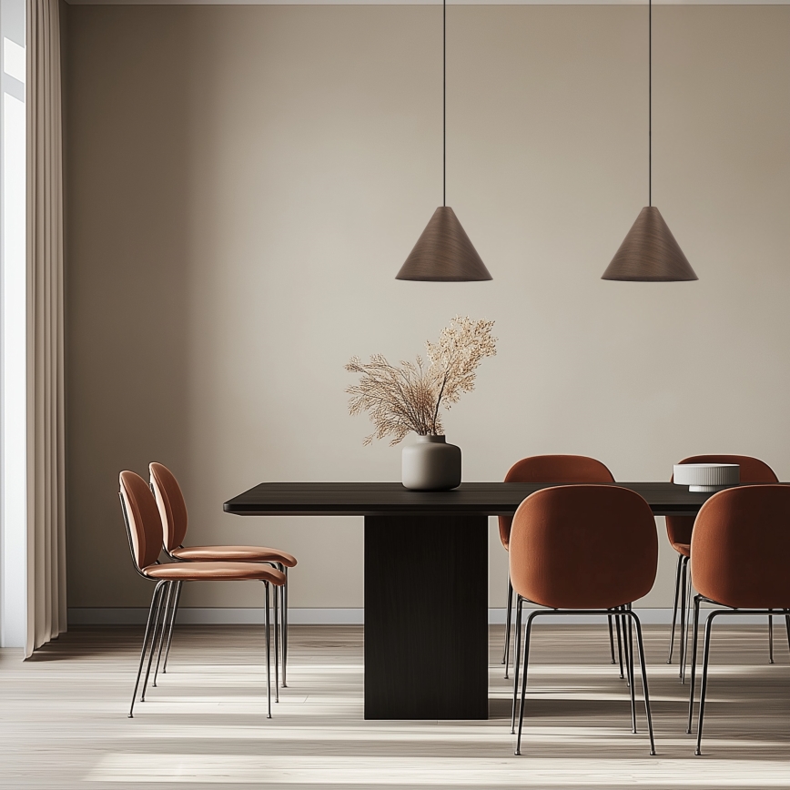 CONO luster na sajli 1xE27/40W/230V mahagoni furnir