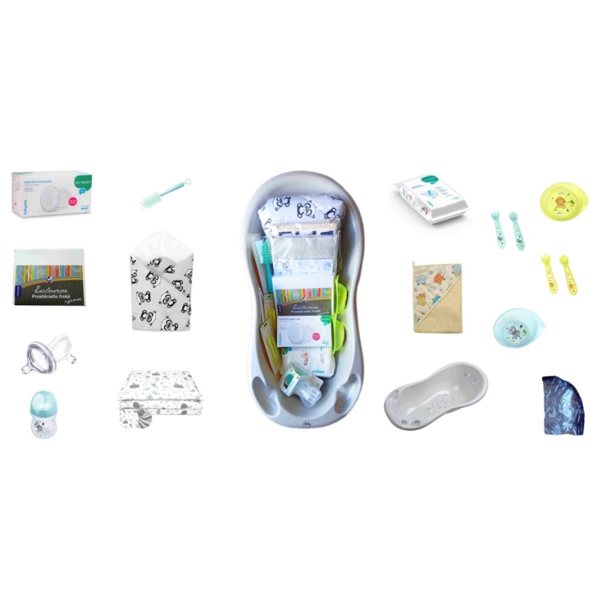 COSING - početni set od 16 delova za novorođenče u sivoj boji