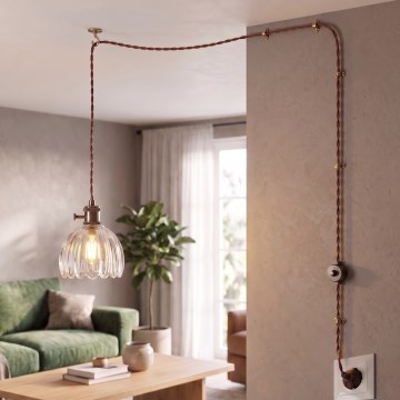 Cottex - Luster na kablu za utičnicu NORA 1xE14/5W/230V prozirno