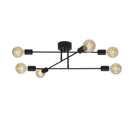 Cottex - Plafonski luster BATON 6xE27/60W/230V crna