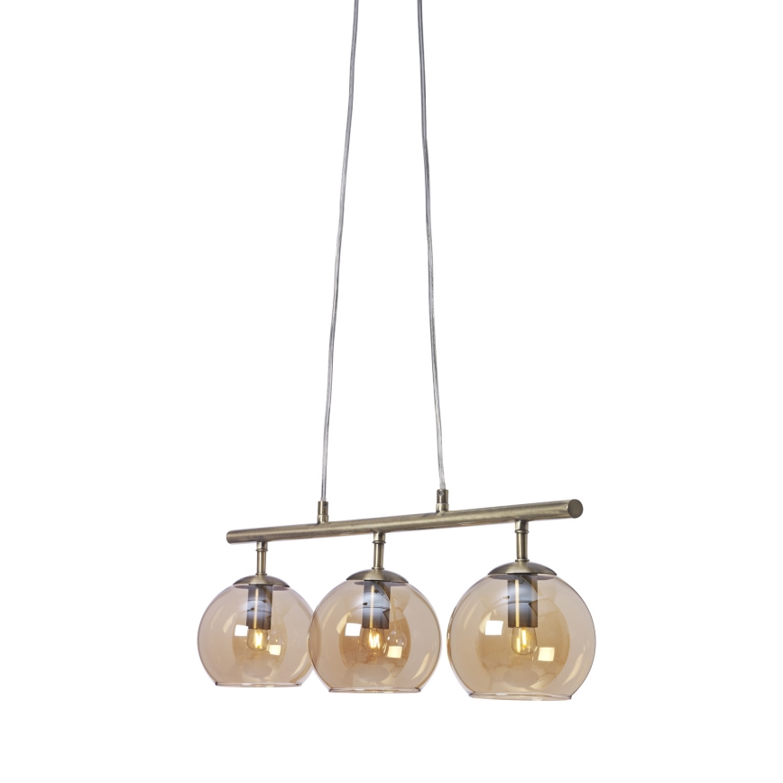 Cottex - Luster na sajli CAPELLA 3xE14/40W/230V dimljena/braon