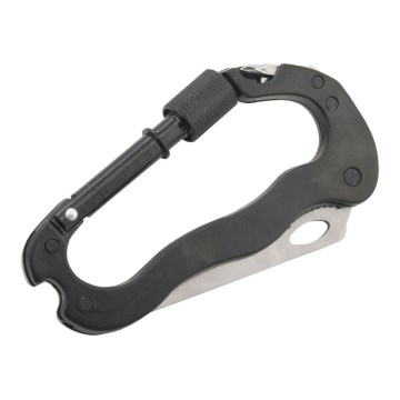 Crna aluminijumska višenamenska karabina sa osiguračem